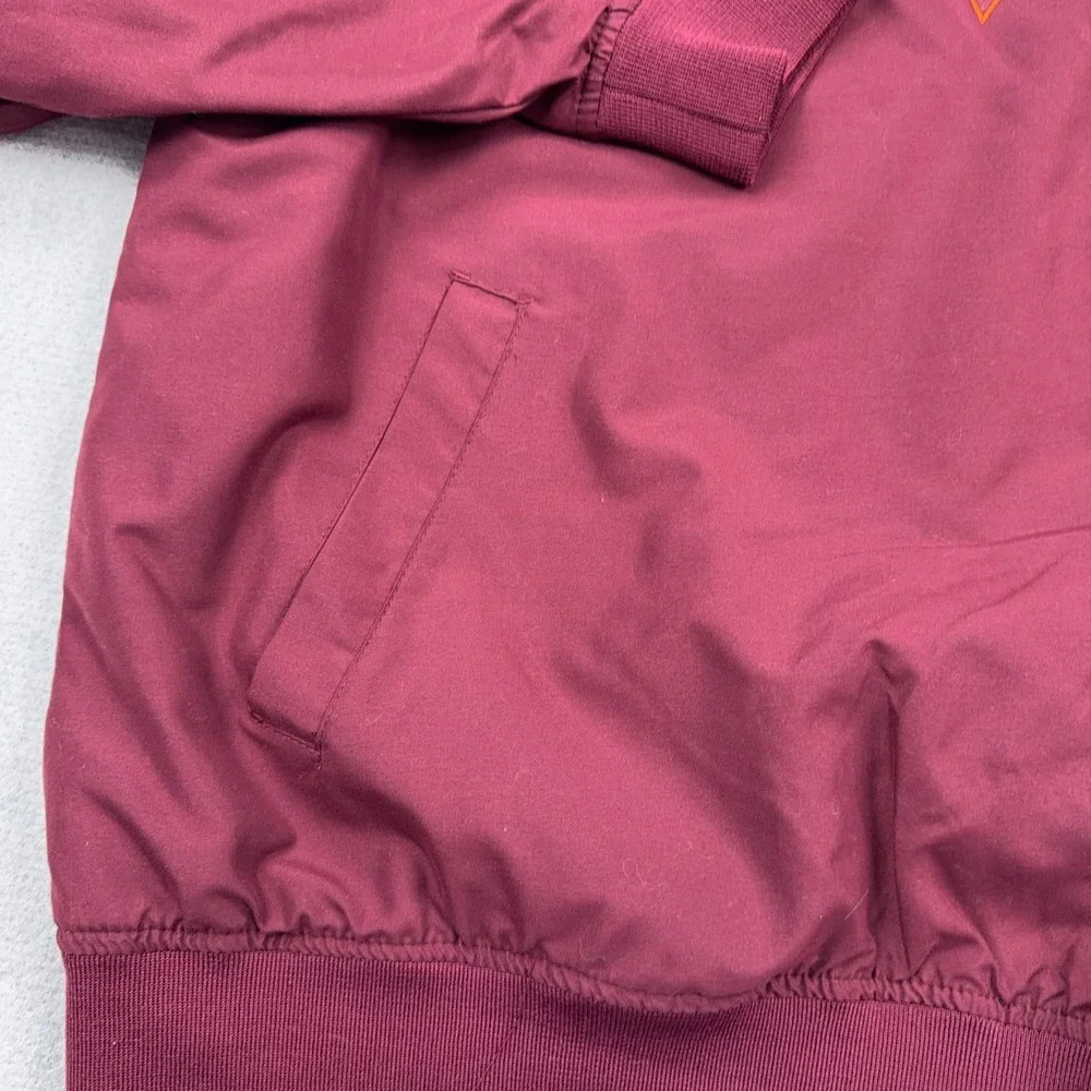 Virginia Teck Hokies Jacket Men XXL 2XL Pullover Windbreaker Windshirt Maroon B9